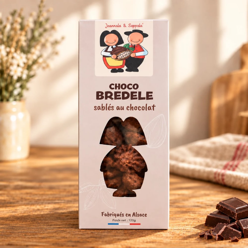 Boîte de sablés Choco Bredele fabriqués en Alsace
