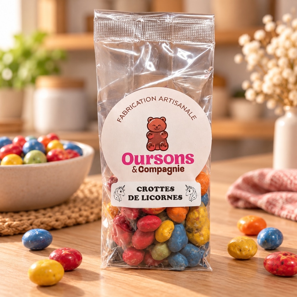 Sachet de bonbons Crottes de Licornes, Oursons & Compagnie